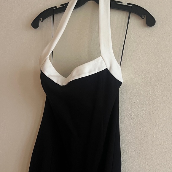 Nicholas Elegant Black White Halter Dress Jane Evening Size US XL - Picture 9 of 12